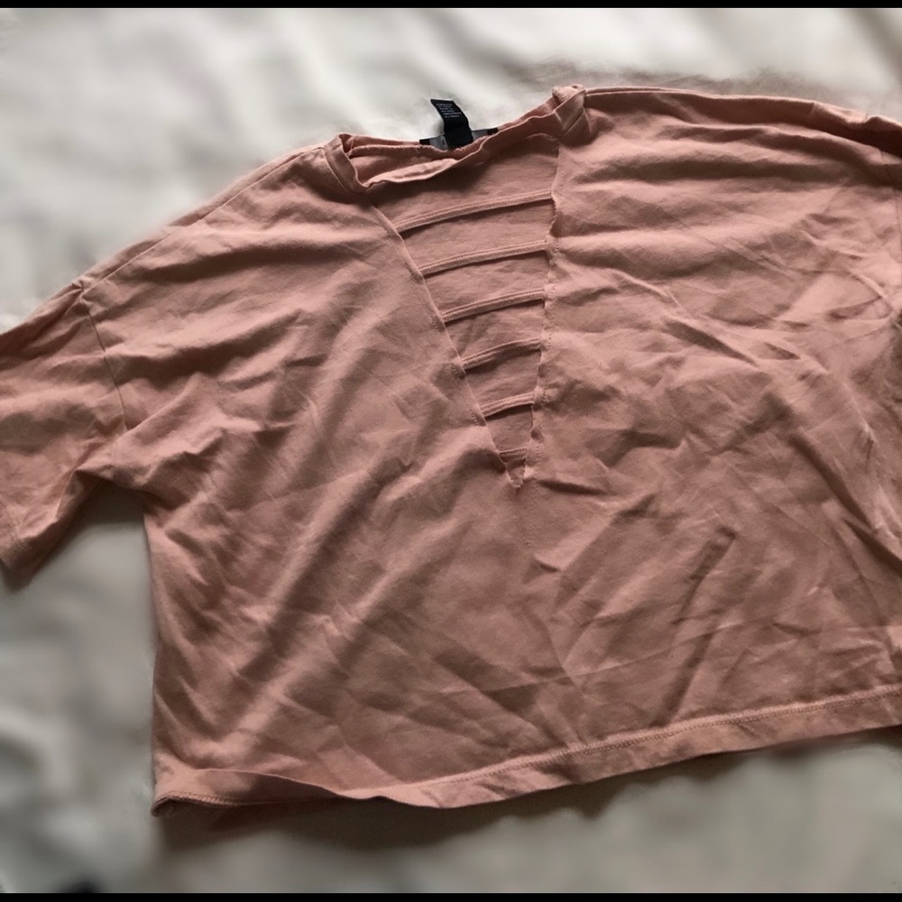 Forever 21 nude lace crop top